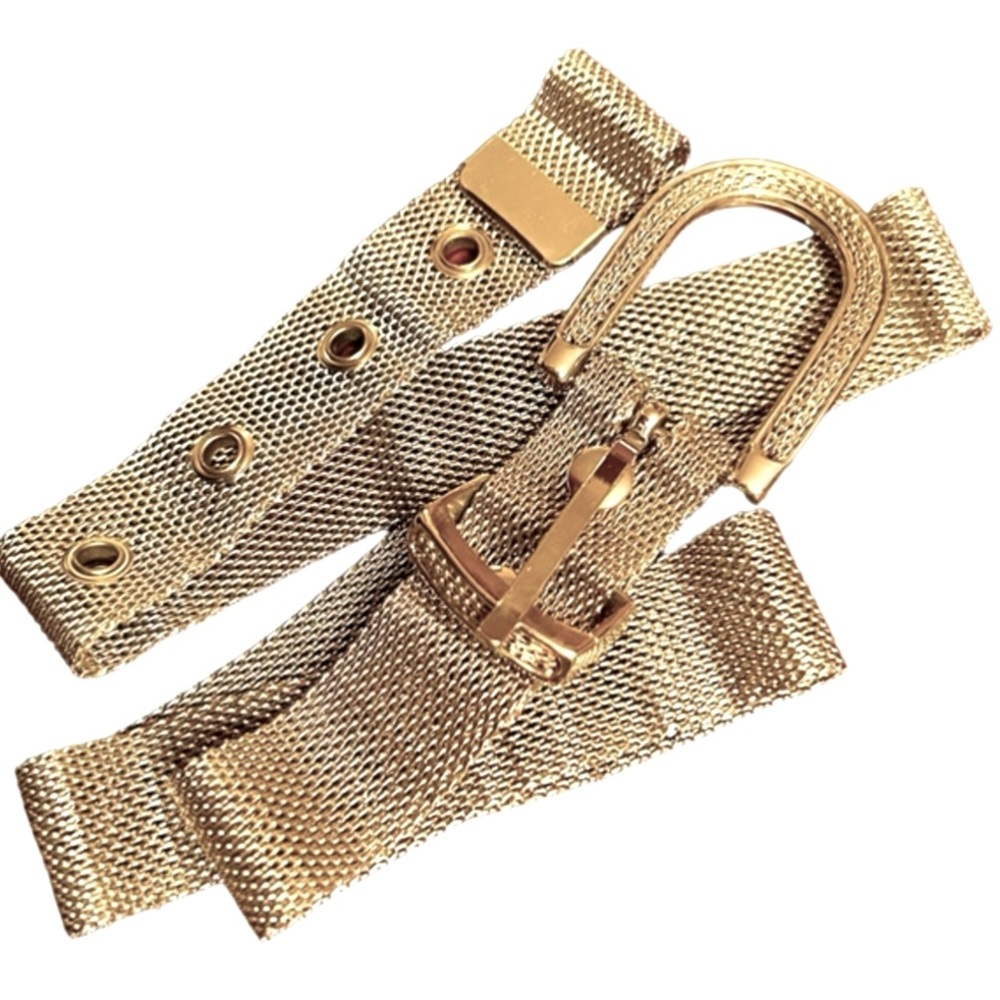 Vintage Silver toned mesh belt beautiful buckle EUC